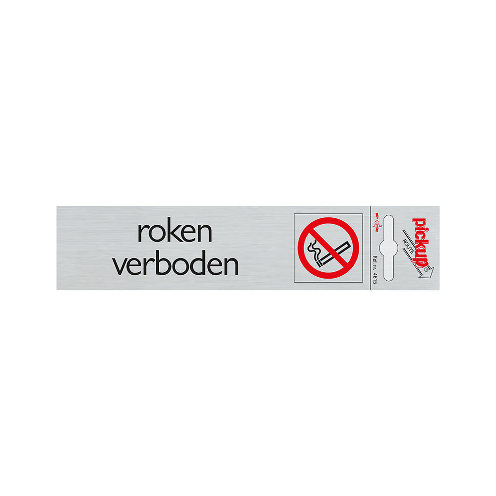 Route Alulook 165x44 mm - Roken verboden - 4615 - EAN 8711234046154 - zelfklevend kunststof aluminiumlook alulook