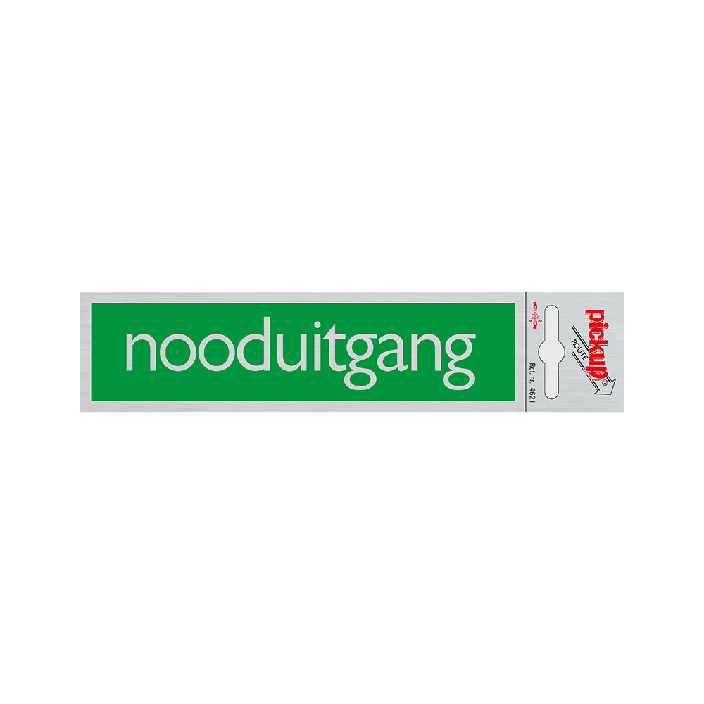 Route Alulook 165x44 mm - Nooduitgang - 4621 - EAN 8711234046215 - zelfklevend kunststof aluminiumlook alulook