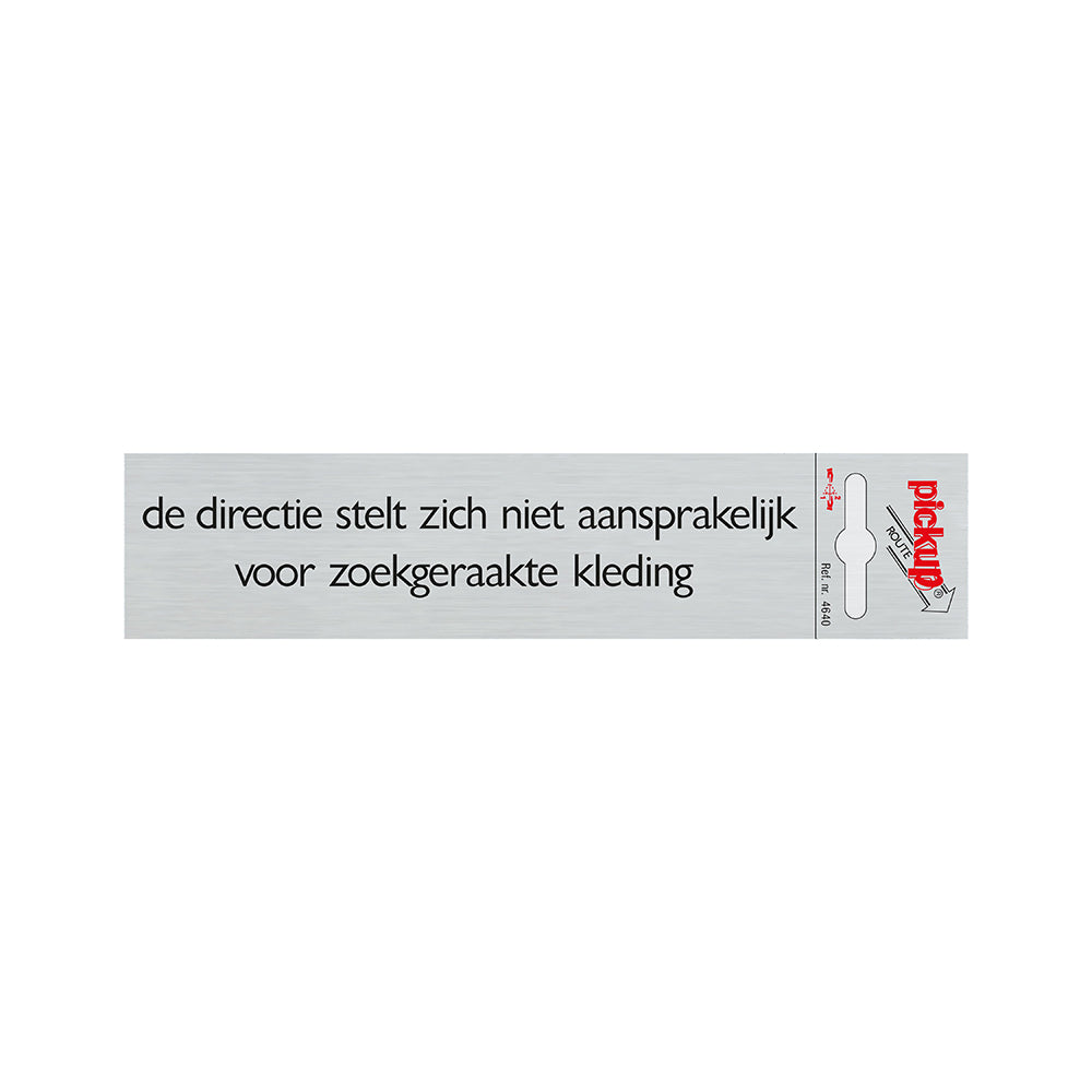 Route Alulook 165x44 mm - de directie stelt zich niet aansprakelijk - 4640 - EAN 8711234046406 - zelfklevend kunststof aluminiumlook alulook