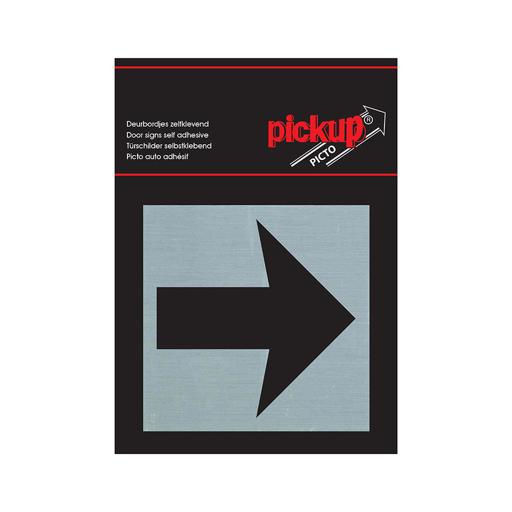 Route Alu Picto 80x80 mm - pijl - 4822 - EAN 8711234048226 - zelfklevend kunststof aluminiumlook alulook