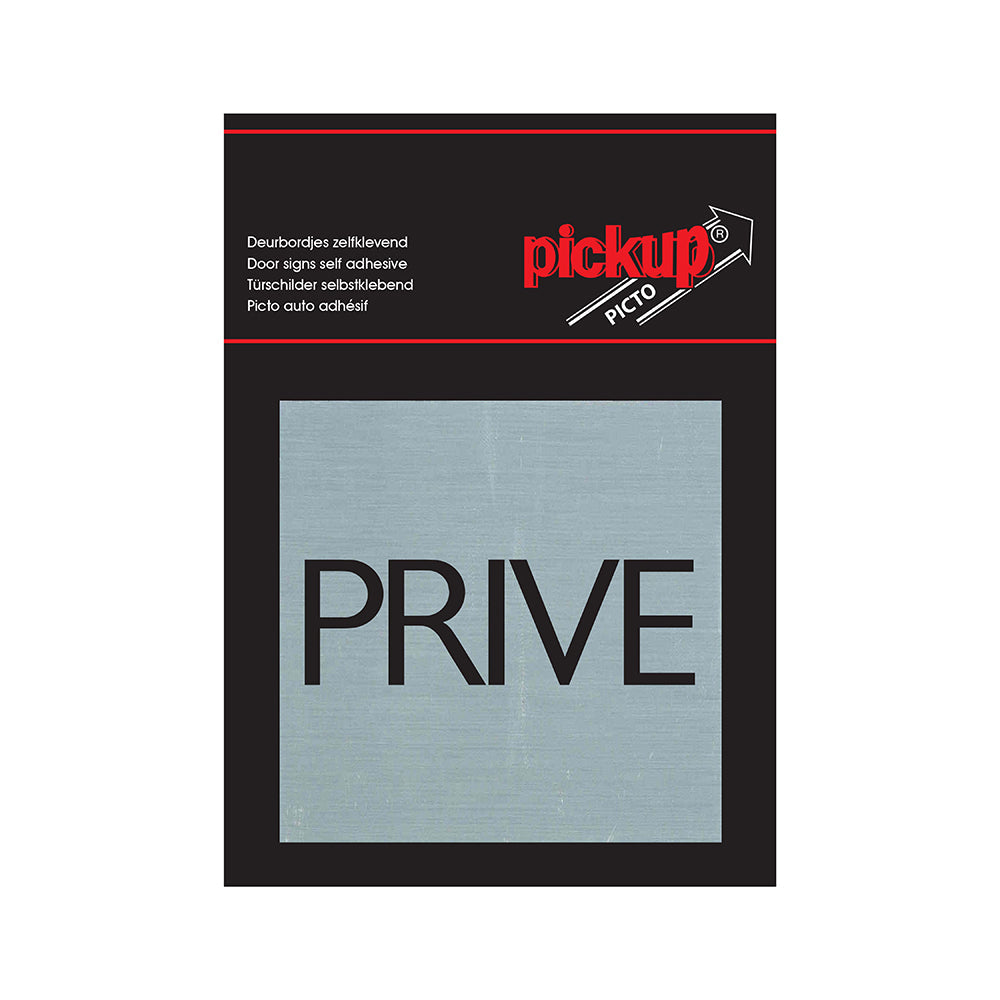 Route Alu Picto 80x80 mm - prive - 4823 - EAN 8711234048233 - zelfklevend kunststof aluminiumlook alulook