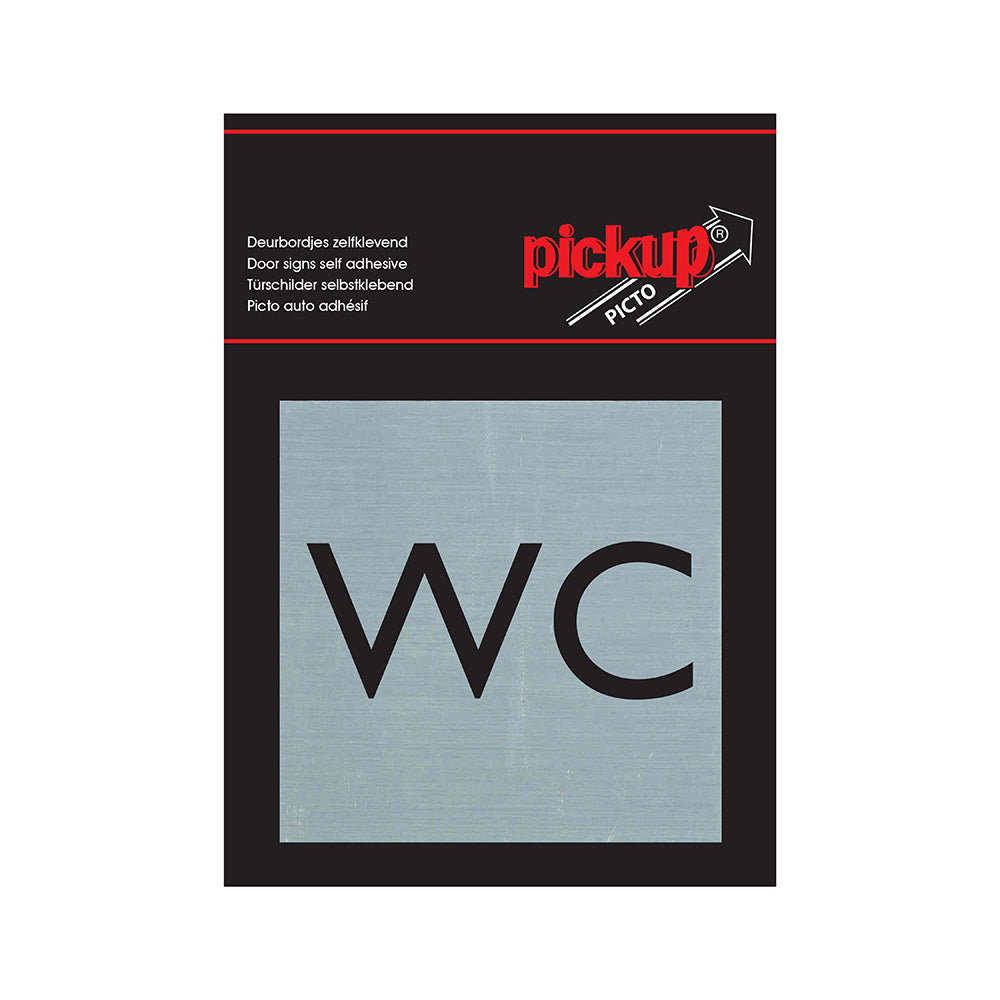 Route Alu Picto 80x80 mm - wc - (toilet) - 4828 - EAN 8711234048288 - zelfklevend kunststof aluminiumlook alulook