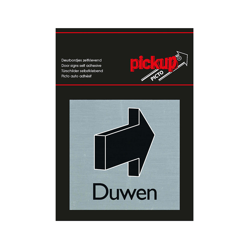 Route Alu Picto 80x80 mm - duwen - 4831 - EAN 8711234048318 - zelfklevend kunststof aluminiumlook alulook