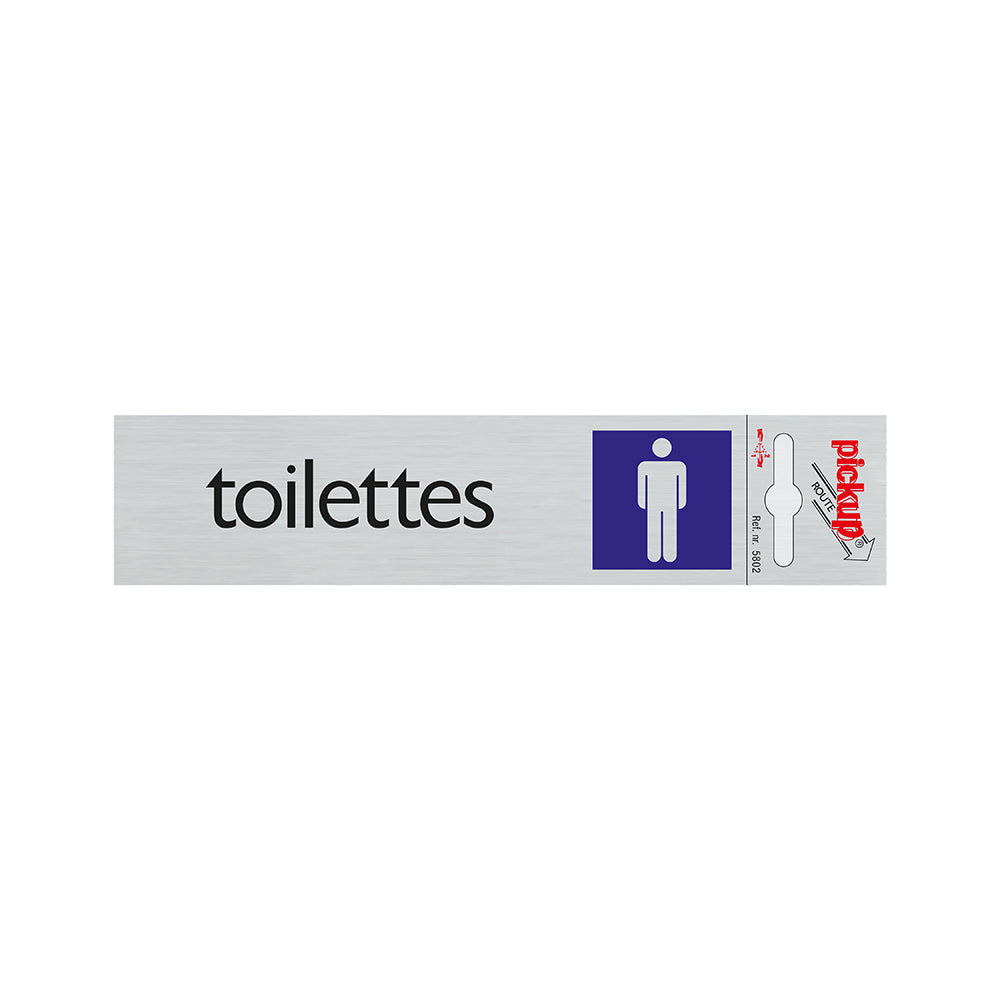 Route Alulook 165x44 mm - Toilettes hommes - wc - 5802 - EAN 8711234058027 - zelfklevend kunststof aluminiumlook alulook