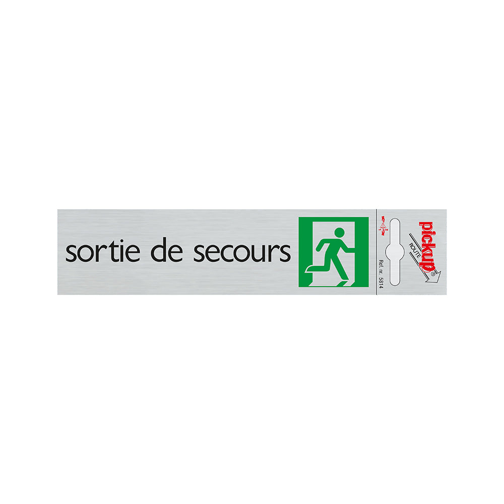 Route Alulook 165x44 mm - Sortie de secours - 5814 - EAN 8711234058140 - zelfklevend kunststof aluminiumlook alulook