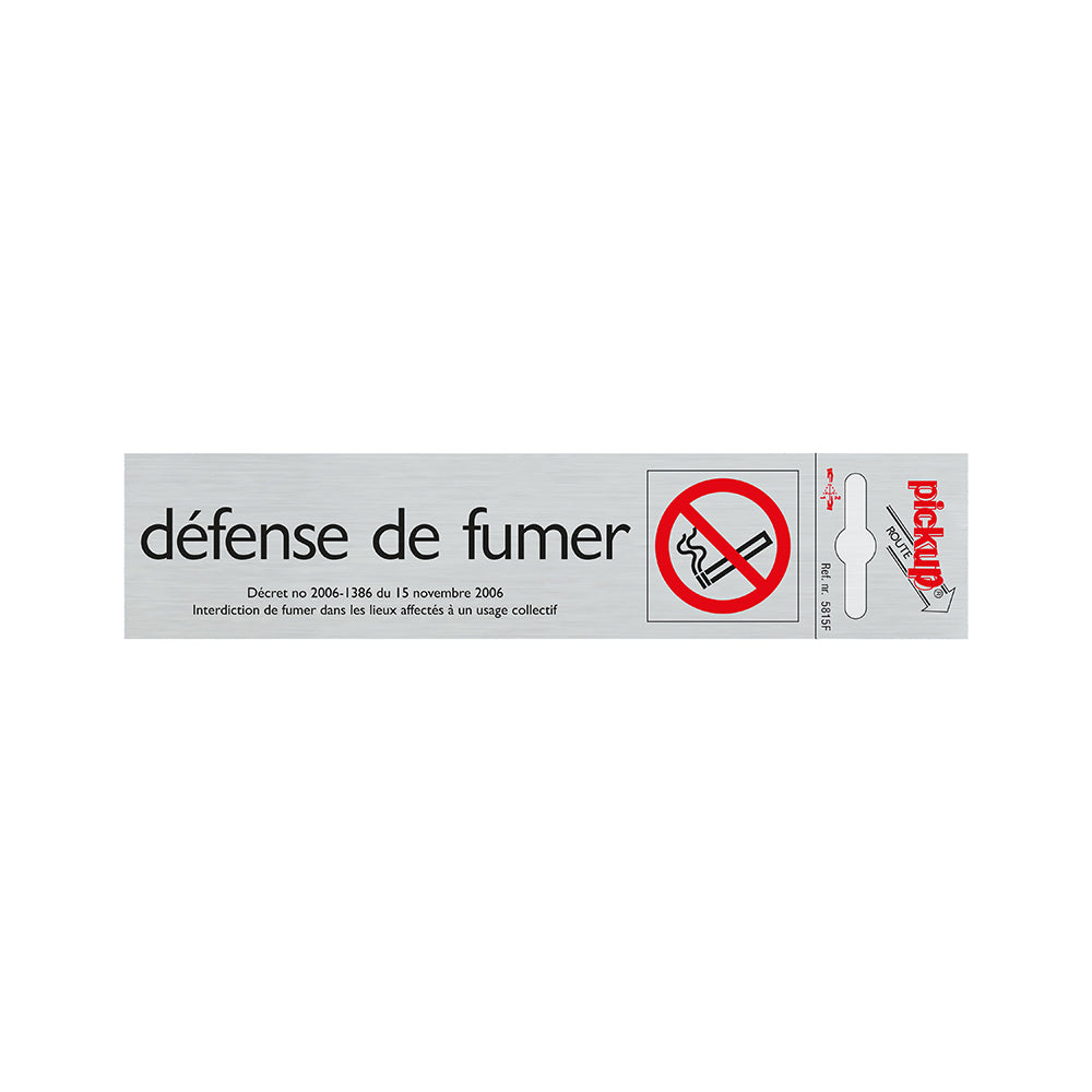 Route Alulook 165x44 mm - defense de fumer avec décret - 5815F - EAN 8711234058478 - zelfklevend kunststof aluminiumlook alulook