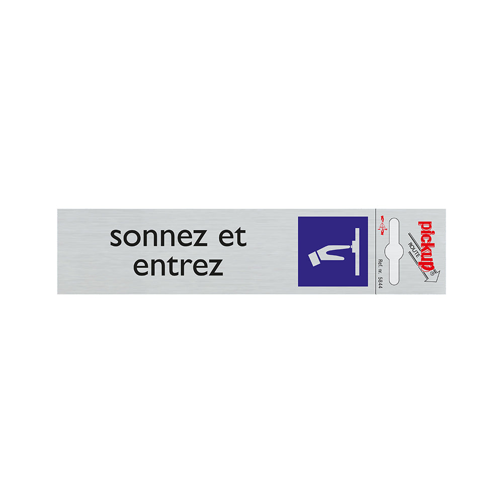 Route Alulook 165 x 44 mm - sonnez et entrez - 5844 - EAN 8711234058447 - zelfklevend kunststof aluminiumlook alulook