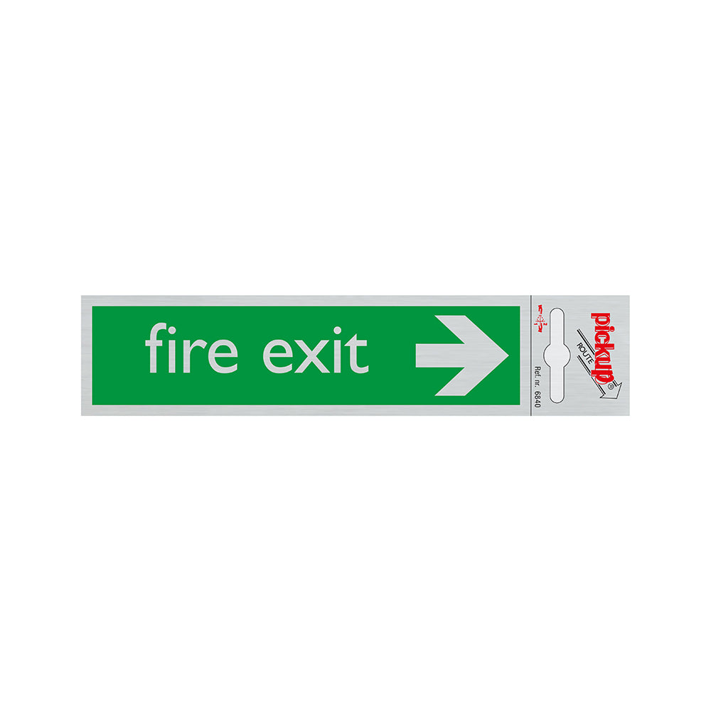 Route Alulook 165x44 mm - Fire exit - 6840 - EAN 8711234068408 - zelfklevend kunststof aluminiumlook alulook