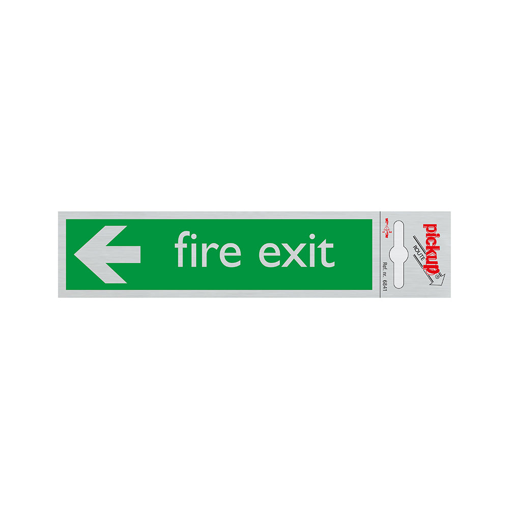 Route Alulook 165x44 mm - Fire exit - 6841 - EAN 8711234068415 - zelfklevend kunststof aluminiumlook alulook