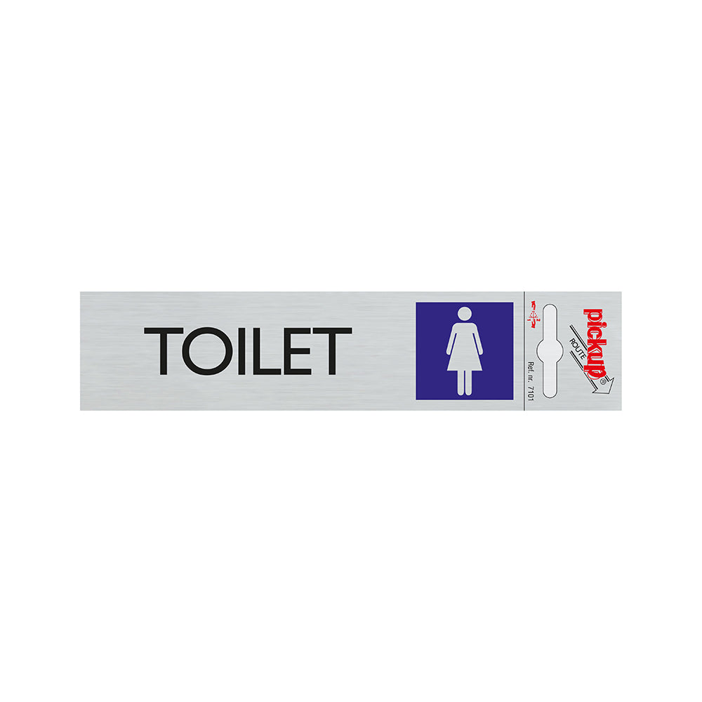 Route alulook 165 x 44 mm - TOILET DAMER - wc - 7101 - EAN 8711234071019 - zelfklevend kunststof aluminiumlook alulook