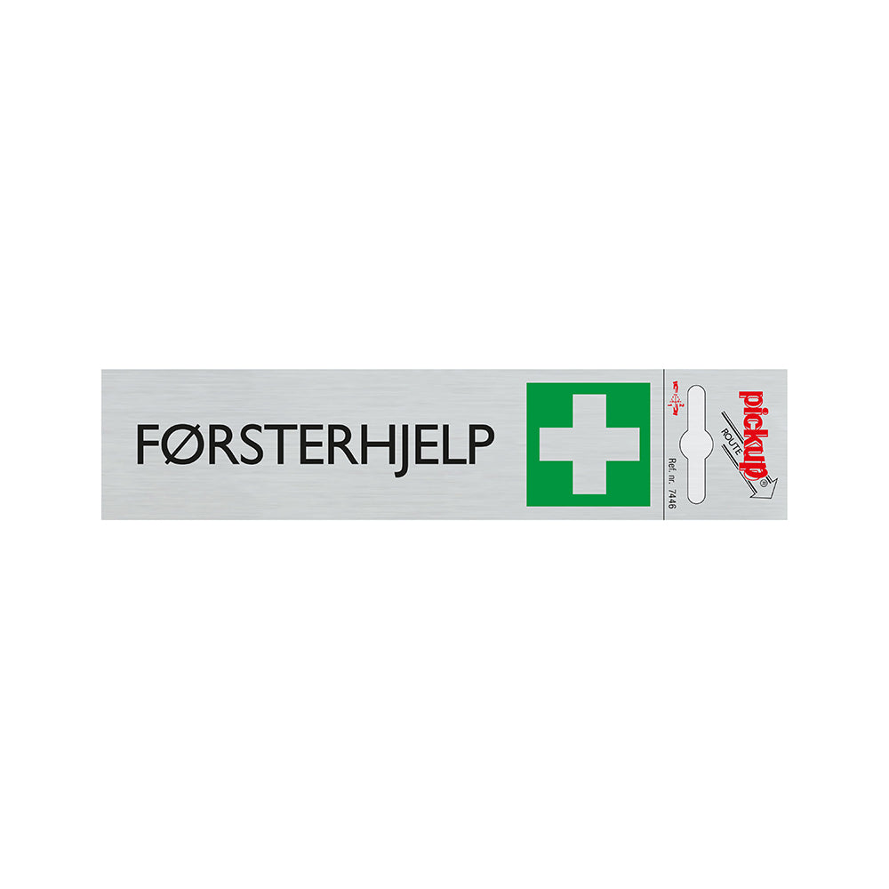 Route alulook 165 x 44 mm - FØRSTEHJELP - 7446 - EAN 8711234074461 - zelfklevend kunststof aluminiumlook alulook