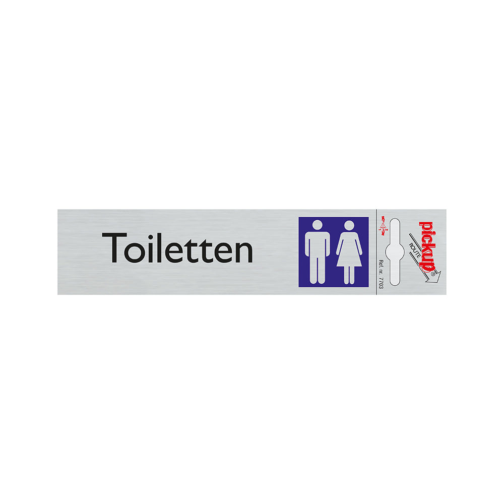 Route Alulook 165x44 mm - Toiletten Damen Herren - WC - 7703 - EAN 8711234077035 - zelfklevend kunststof aluminiumlook alulook