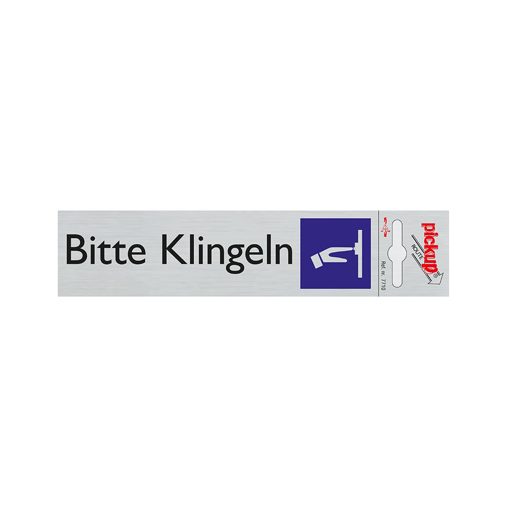 Route Alulook 165x44 mm - Bitte Klingeln - 7710 - EAN 8711234077103 - zelfklevend kunststof aluminiumlook alulook