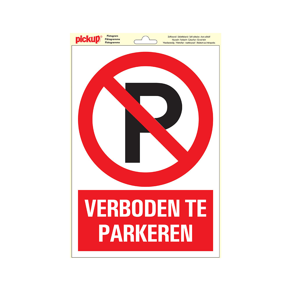 Pictogram Vinyl 230x330 mm - Verboden te parkeren - 8199230001 - EAN 8711234039279 - zelfklevende vinyl sticker