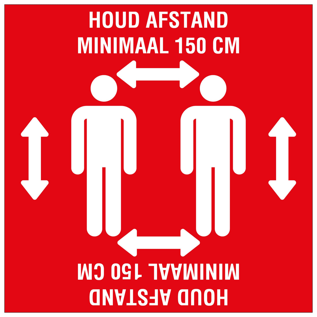 vloersticker 280x280 mm gelamineerd rood 8199280280 social distance 19 - EAN 8711234040725