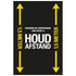 Vloersticker 900x600 mm gelamineerd HOUD AFSTAND zwart-geel - social distance 19 8199600002 EAN 8711234040848 