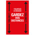 Autocollant au sol 900x600 mm rouge-noir laminé GARDEZ VOS DISTANCES - social distance distance sociale - 19  8199600003 EAN 8711234040855 vloersticker gelamineerd