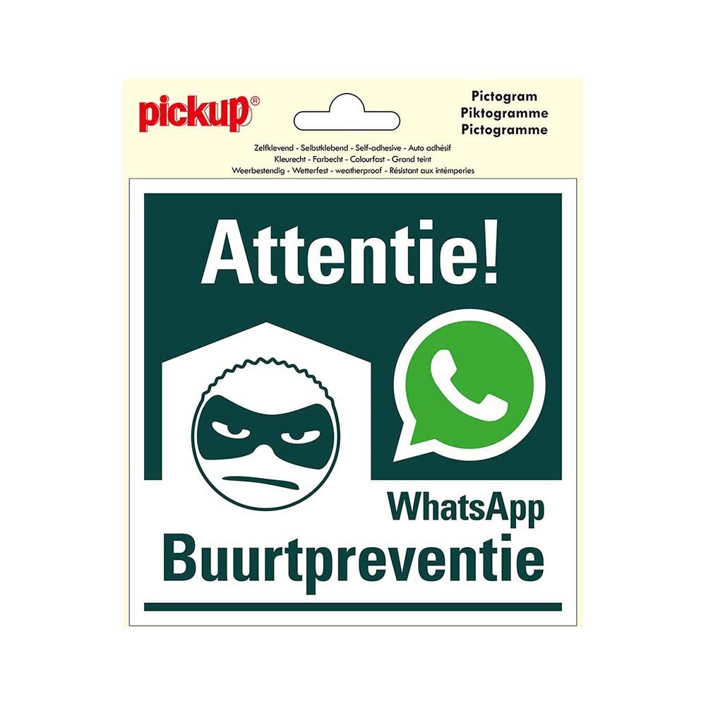 Pictogram 150x150 mm - WhatsApp Buurtpreventie - P171-15 - EAN 8711234376374 - zelfklevende vinyl sticker 