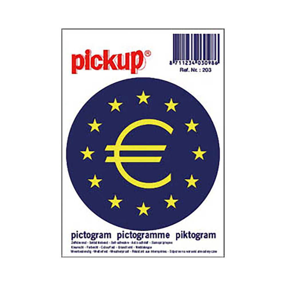 Pictogram 100x100 mm - Euroteken rond - P203 - EAN 8711234030986 - zelfklevende vinyl sticker 