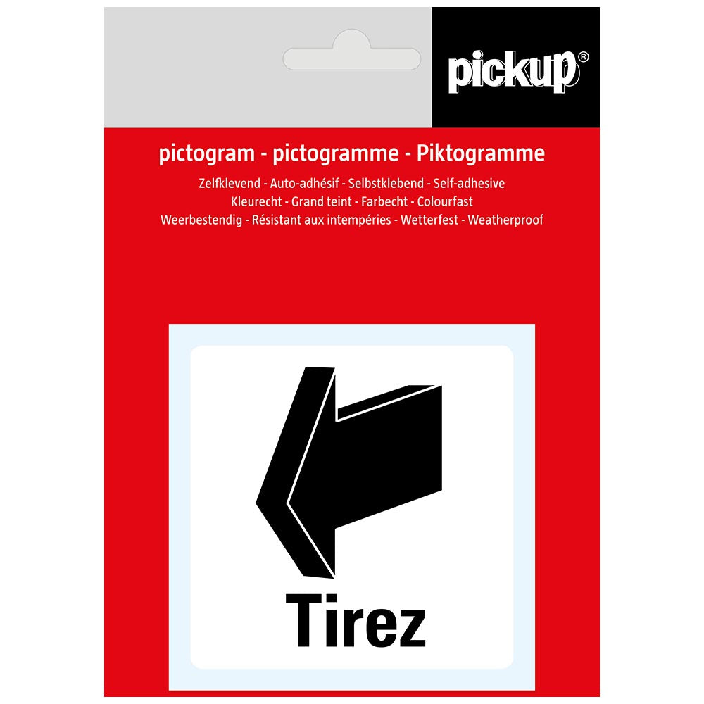 Pictogram 75x75 mm Tirez P205-8 EAN 8711234339713 autocollant zelfklevend