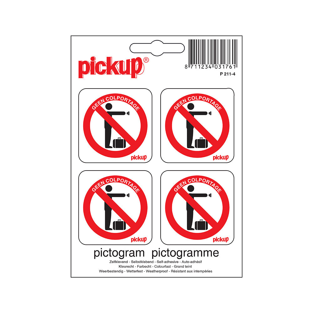 Pictogram 47x47 mm - Geen colportage - P211-4 - EAN 8711234031761 - zelfklevende vinyl sticker 