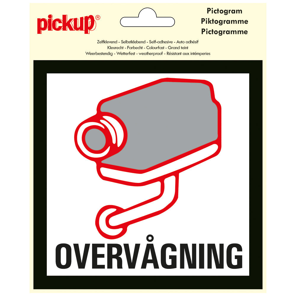 Pictogram 150x150 mm - OVERVAGNING - P224-15 - EAN 8711234376688 - zelfklevende vinyl sticker 