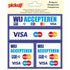 Pictogram 150x150 mm 4 op 1 - Wij accepteren PIN Maestro Mastercard Visa - P303-15-4 - EAN 8711234127761 - zelfklevende vinyl sticker 