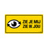 Sticker - 30x15 cm - zie je mij zie ik jou - dode hoek - zelfklevend vinyl - P320 15 - 8711234340139 - Geel