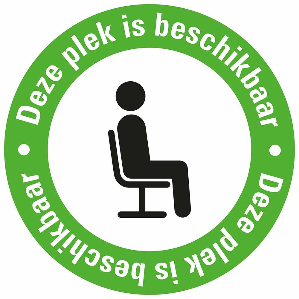 Pictogram sticker deze plek is beschikbaar tekst wit social distance 19  EAN 8711234340092