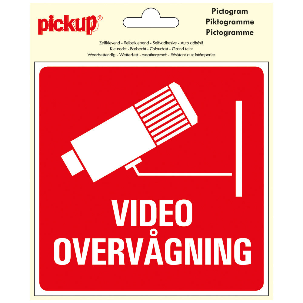 Pictogram 150x150 mm - VIDEO OVERVAGNING - P414-15 - EAN 8711234376671 - zelfklevende vinyl sticker 