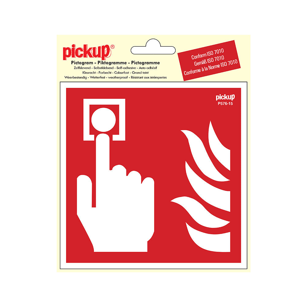 Pictogram 150x150 mm - Brandmelder - P576-15 - EAN 8711234376268 - zelfklevende vinyl sticker 