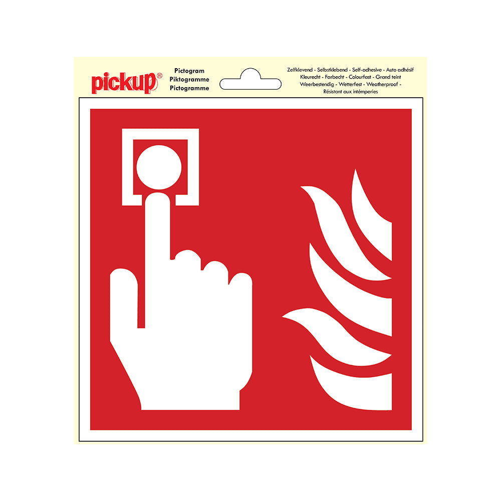 Pictogram 200x200 mm - Plaats brandmelder - P610-20 - EAN 8711234038999 - zelfklevende vinyl sticker 