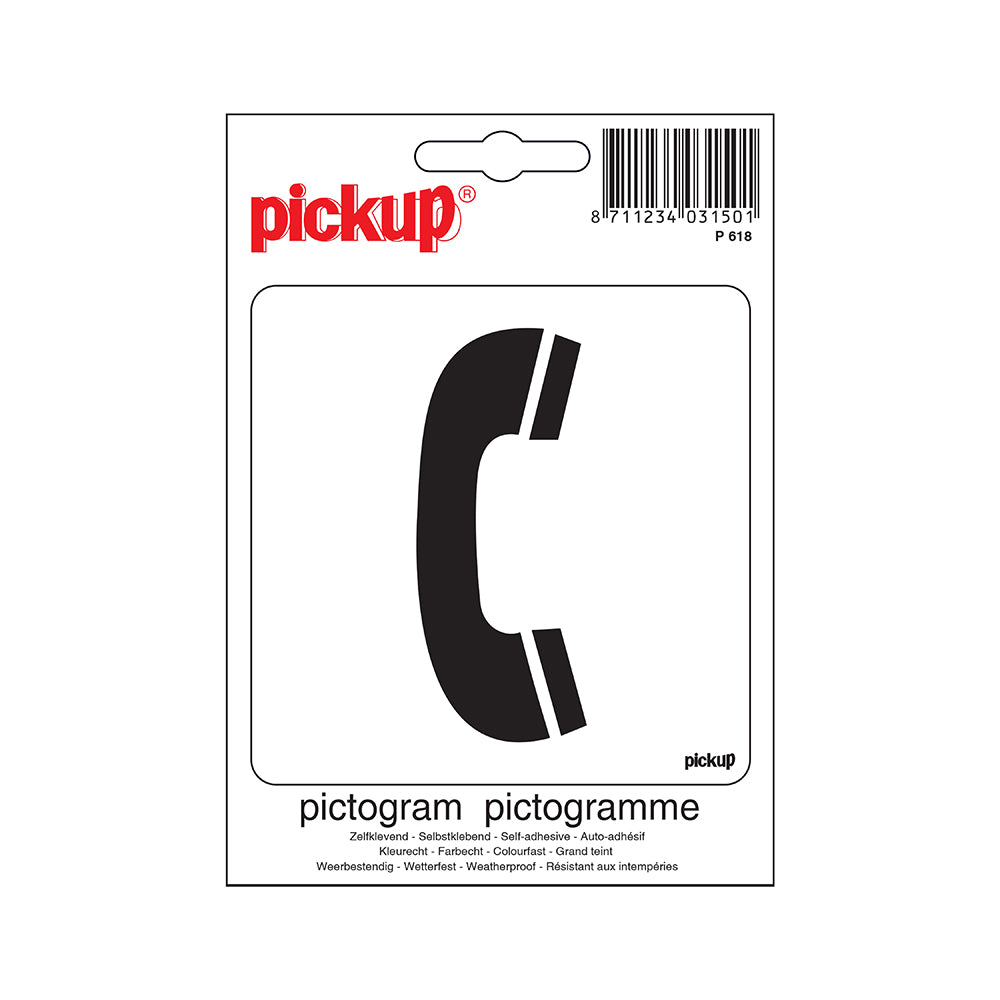 Pictogram 100x100 mm - Telefoon - P618 - EAN 8711234031501 - zelfklevende vinyl sticker 