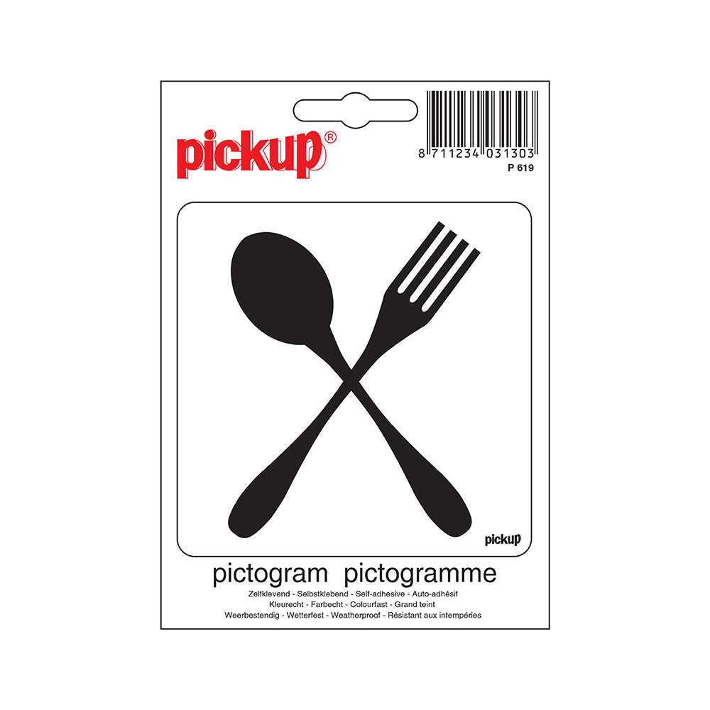 Pictogram 100x100 mm - Restaurant - P619 - EAN 8711234031303 - zelfklevende vinyl sticker 