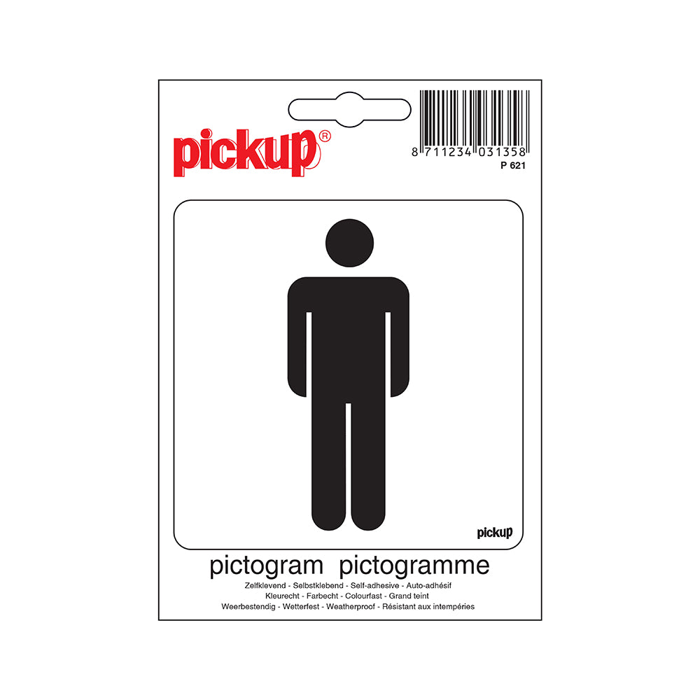 Pictogram 100x100 mm - Heren - P621 - EAN 8711234031358 - zelfklevende vinyl sticker 