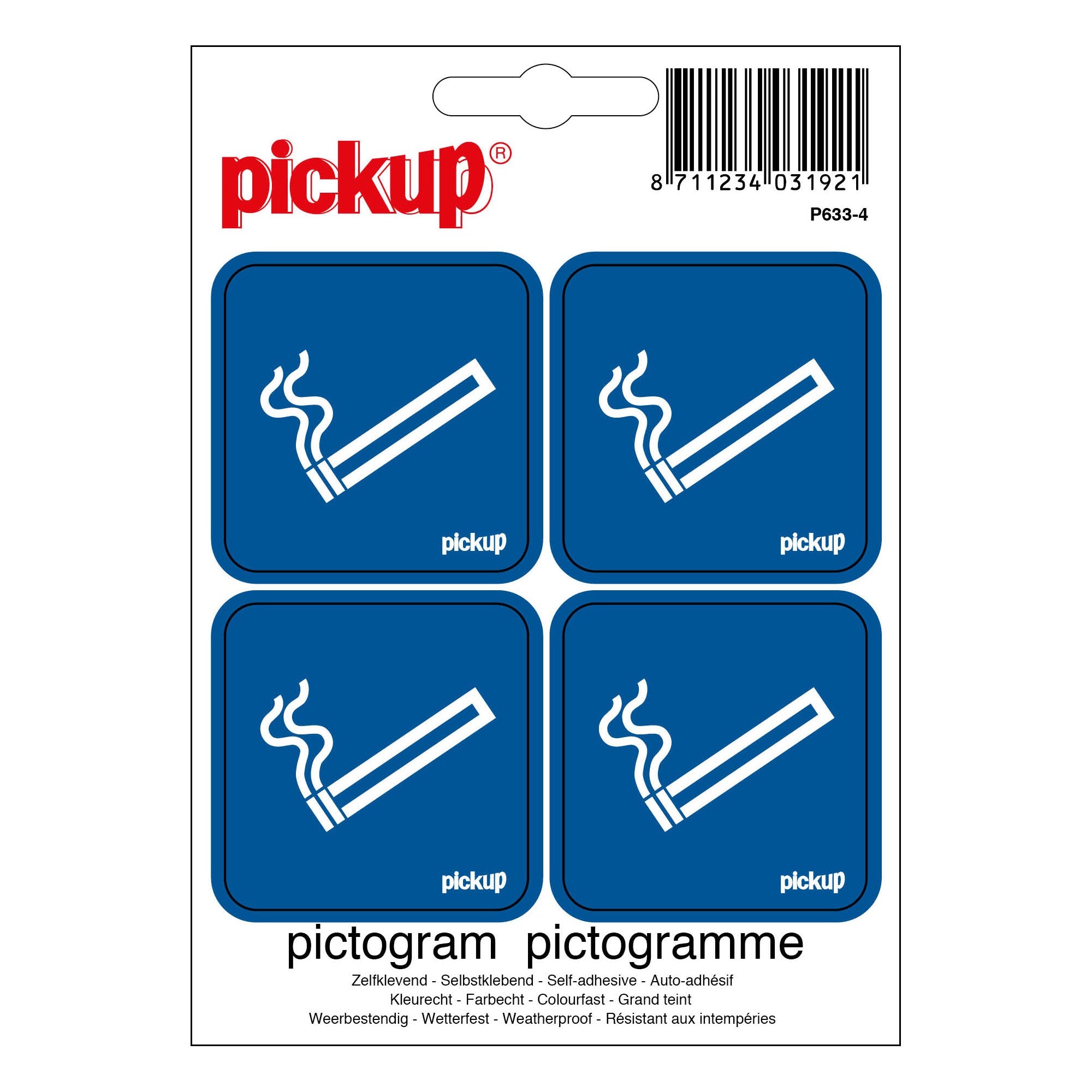 Mini Picto Pictogram 47x47 mm - Roken toegestaan - P633-4 - EAN 8711234031921 - zelfklevende vinyl sticker 