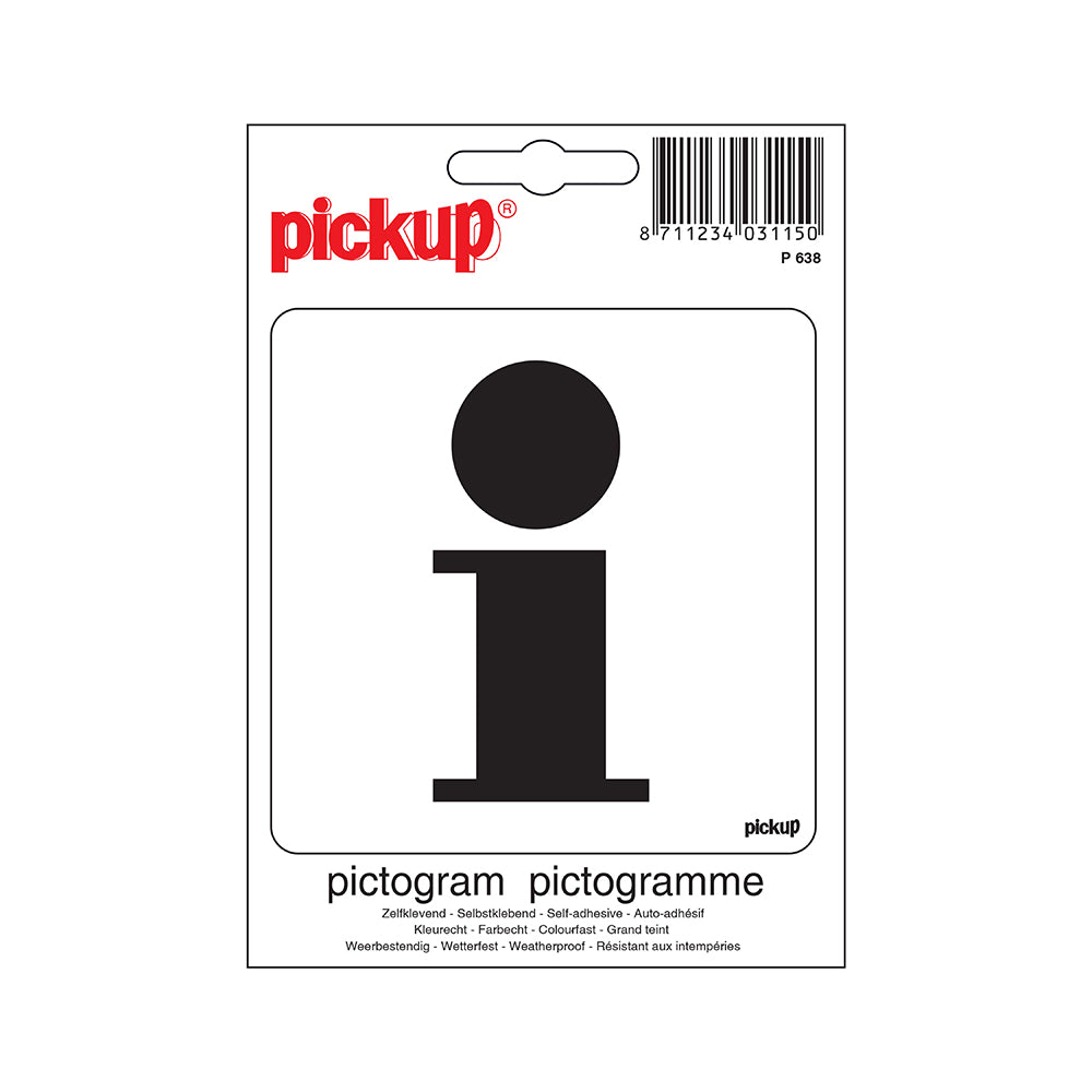 Pictogram 100x100 mm - Informatie - P638 - EAN 8711234031150 - zelfklevende vinyl sticker 