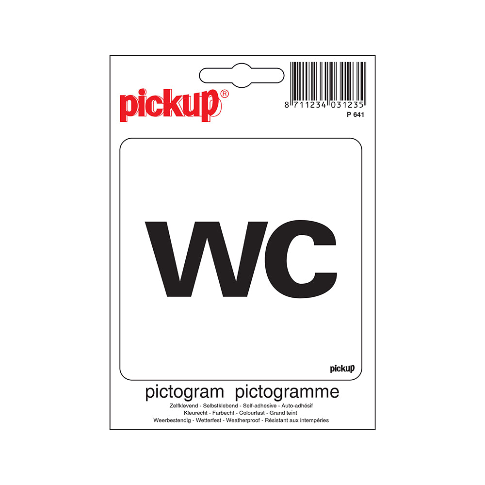 Pictogram 100x100 mm - WC - (toilet) - P641 - EAN 8711234031235 - zelfklevende vinyl sticker 