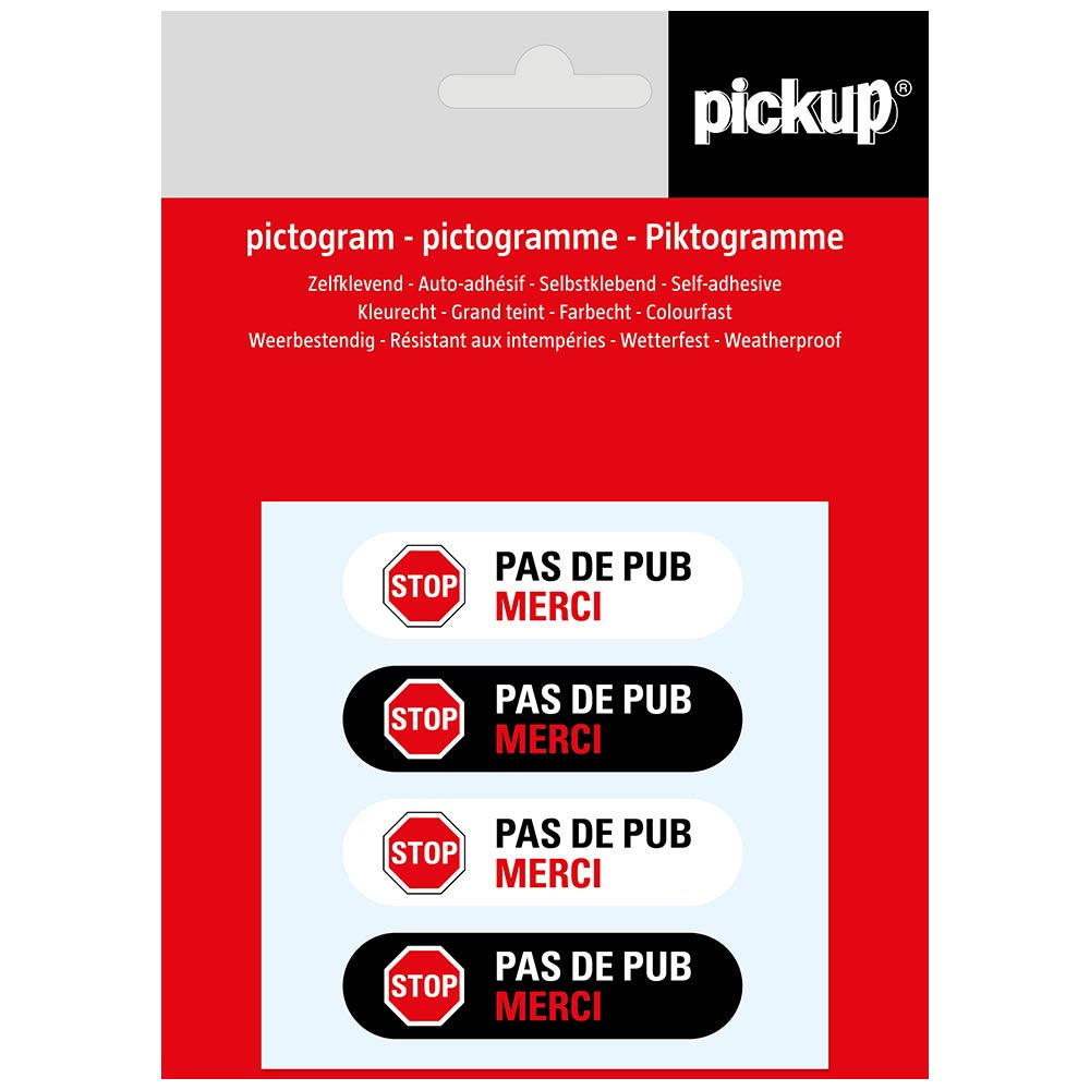 Pictogram 75x75 mm Pas de Pub P653-8 EAN 8711234339737 75x75mm