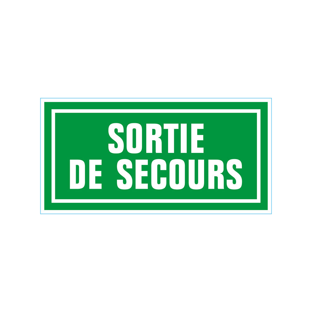 Pictogram 300x150 mm - Sortie de secours - P663 - EAN 8711234031471 - zelfklevende vinyl sticker 