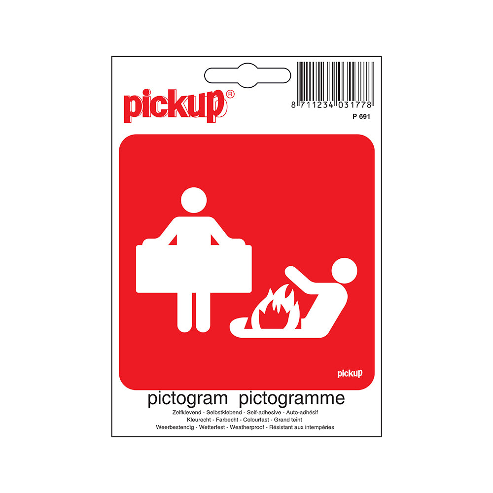 Pictogram 100x100 mm - Blusdeken - P691 - EAN 8711234031778 - zelfklevende vinyl sticker 