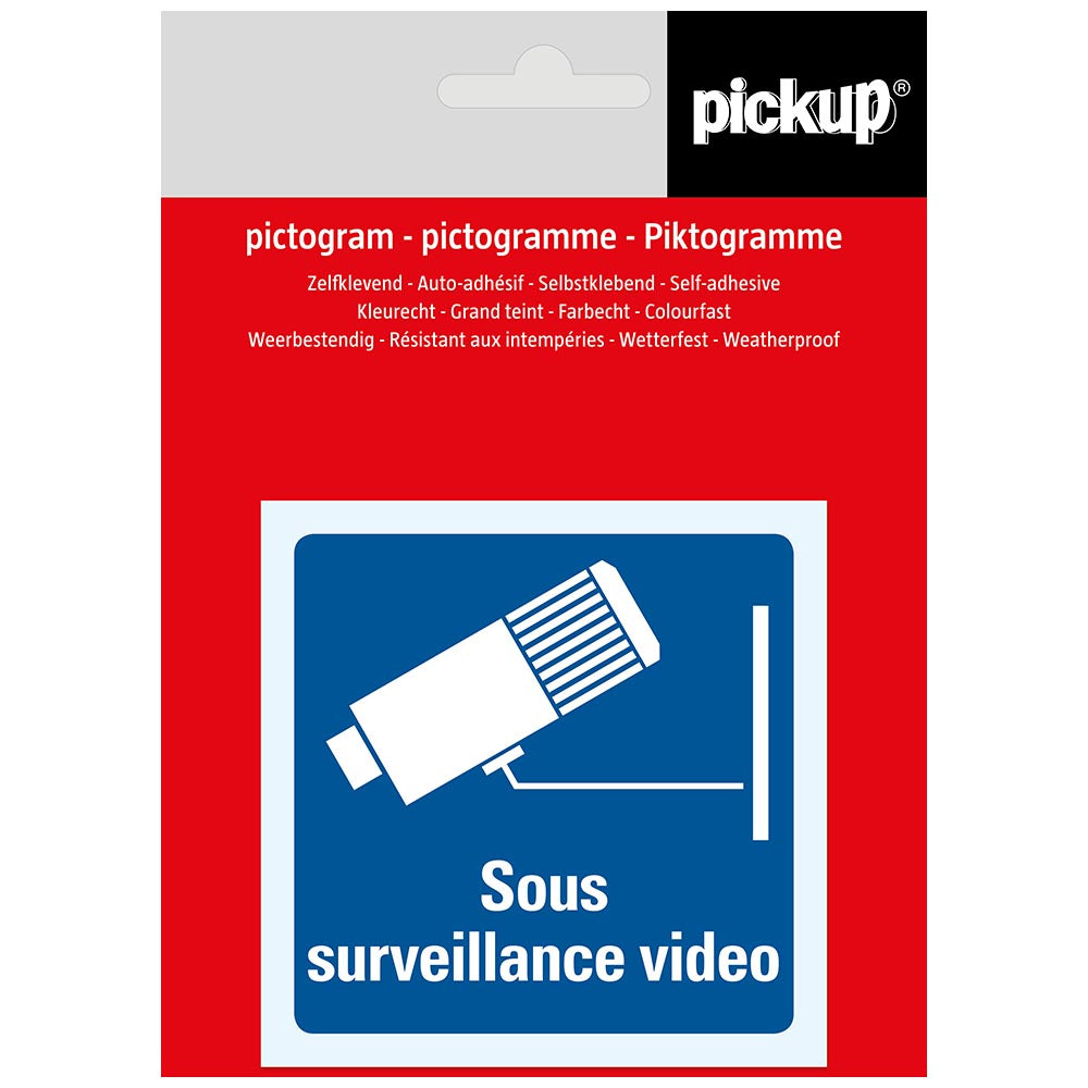 Pictogram 75x75 mm sous surveillance video P696-8 EAN 8711234339744 75x75mm