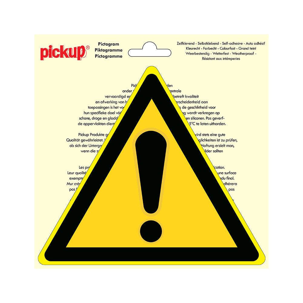 Pictogram driehoek 200 mm - Gevaar - P700-20 - EAN 8711234038890 - zelfklevende vinyl sticker 