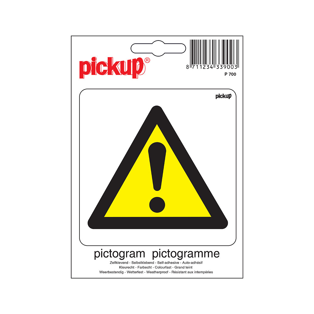 Pictogram 100x100 mm - Gevaar - P700 - EAN 8711234339003 - zelfklevende vinyl sticker 