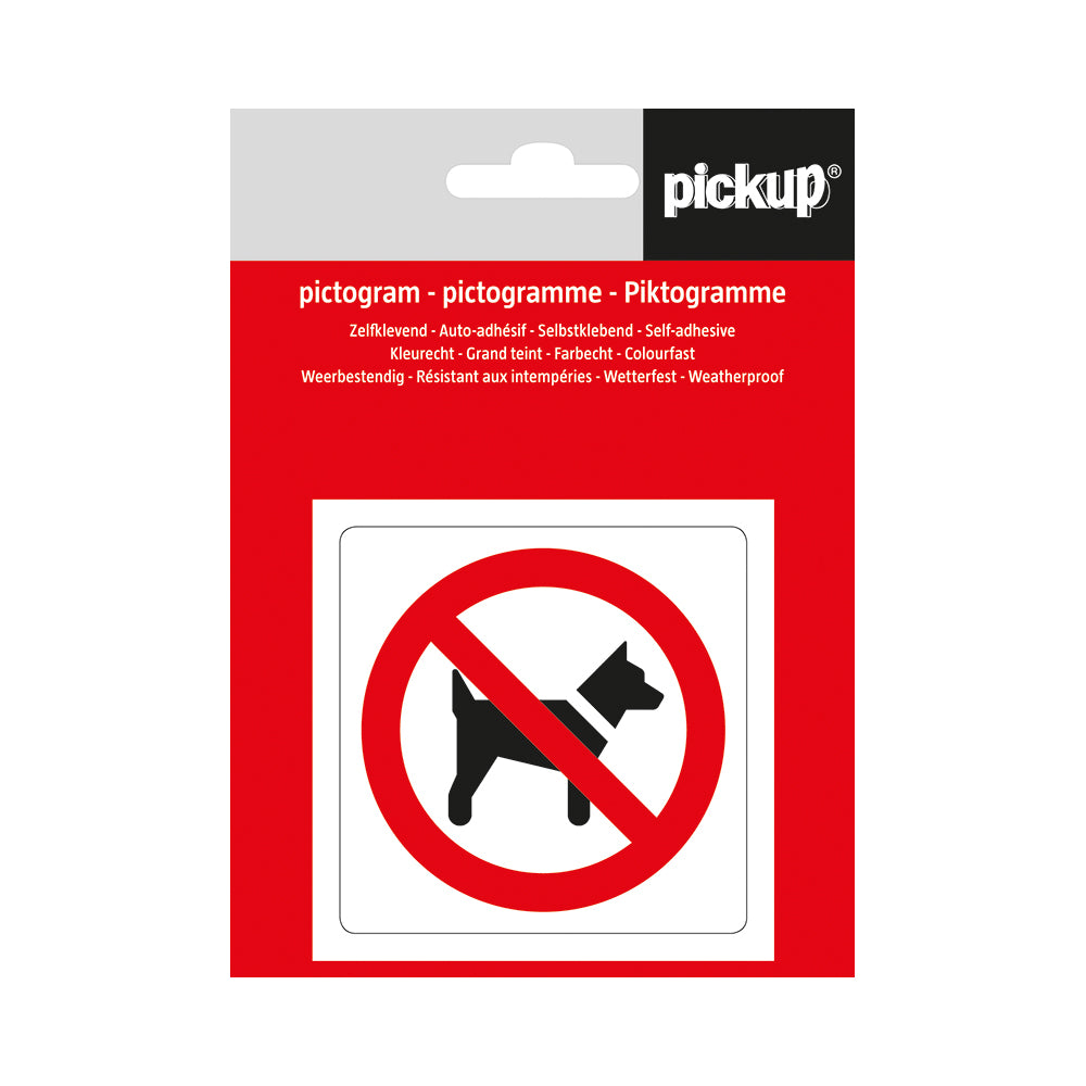 Pictogram Aufkleber 75x75 mm Hunde verboten P810-8 EAN 8711234339478 