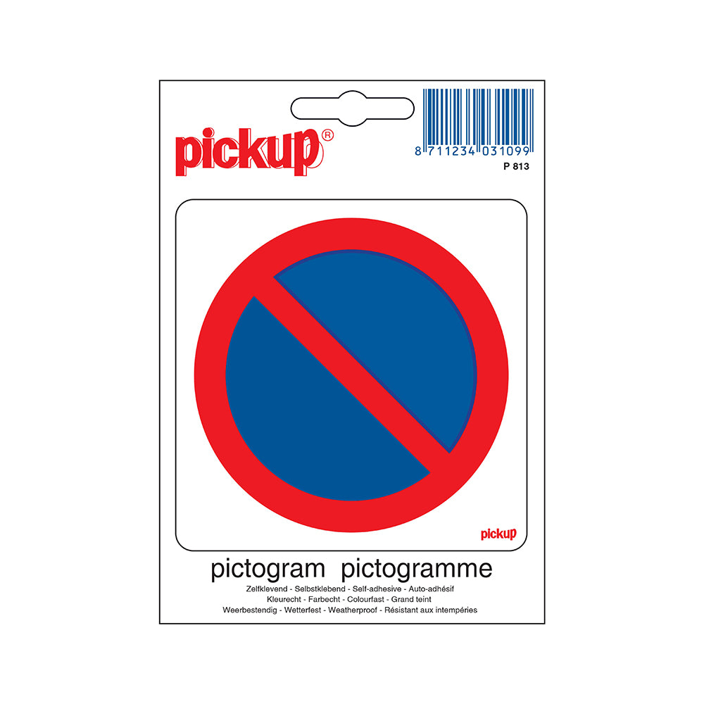 Pictogram 100x100 mm - Verboden te parkeren - P813 - EAN 8711234031099 - zelfklevende vinyl sticker 