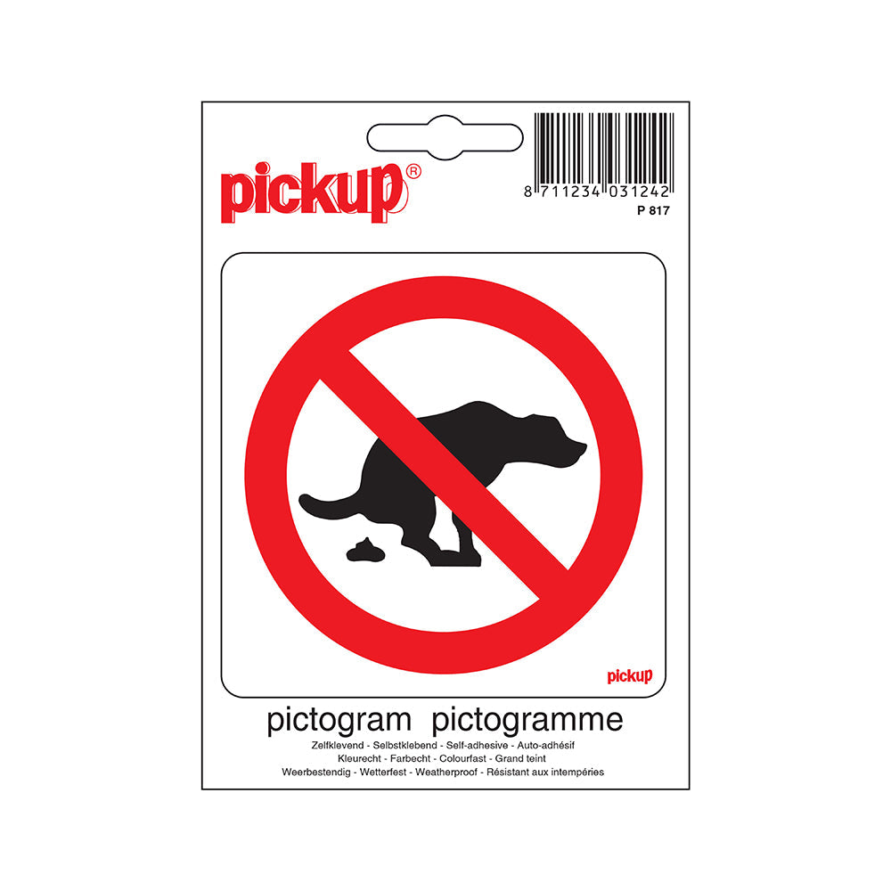 Pictogram 100x100 mm - Hier geen hondenpoep - P817 - EAN 8711234031242 - zelfklevende vinyl sticker 