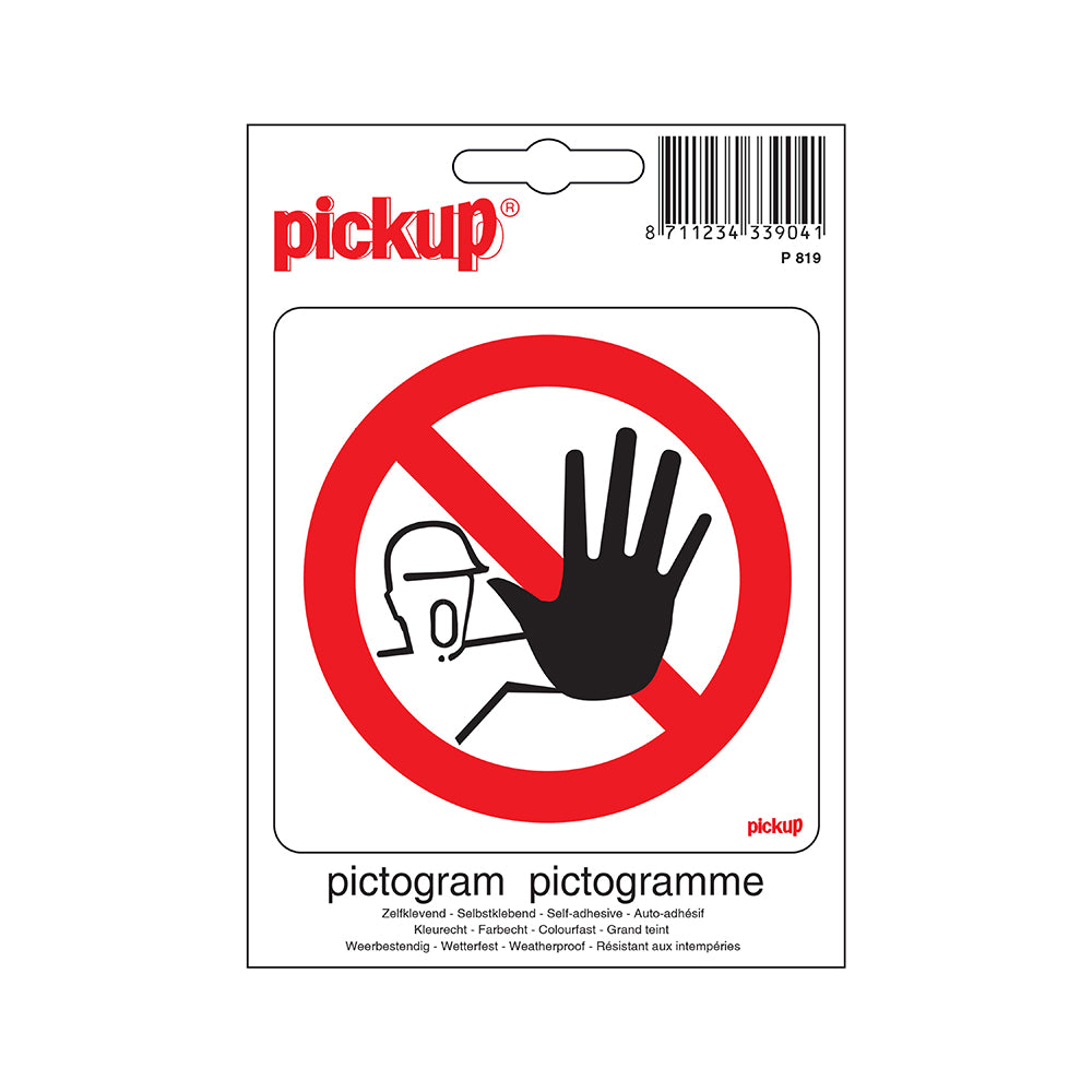 Pictogram 100x100 mm - Verboden voor onbevoegden - P819 - EAN 8711234339041 - zelfklevende vinyl sticker 