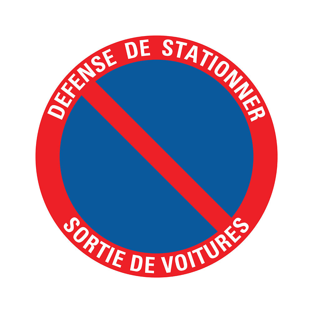 Pictogram rond 200 mm - Defenser de staionner - Sortie de voiture - P846-20 - EAN 8711234376015 - zelfklevende vinyl sticker 