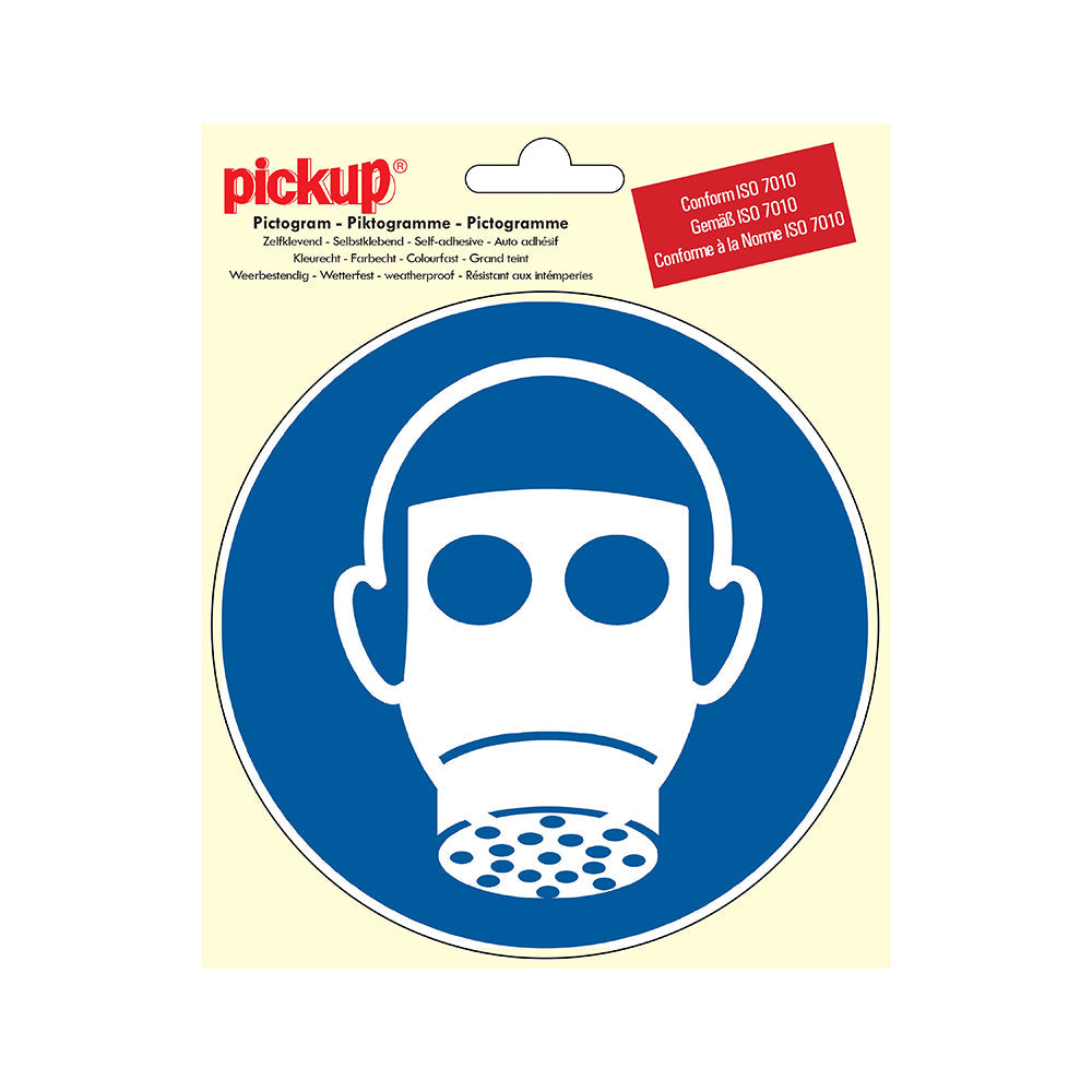 Pictogram rond 150 mm - Ademhalingsbescherming - P901-15 - EAN 8711234038869 - zelfklevende vinyl sticker 